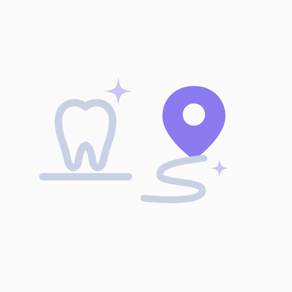 dental digital marketing illustration with location pin