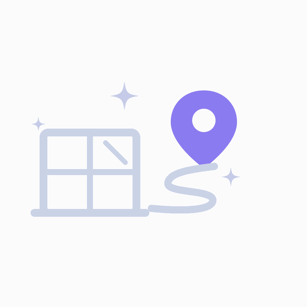 glass company marketing local SEO location pin illustration