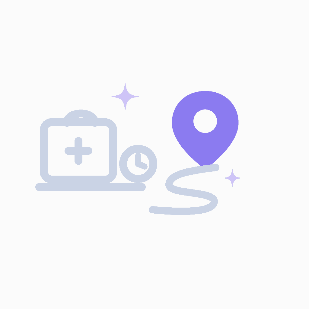 urgent care digital marketing illustration with location pin